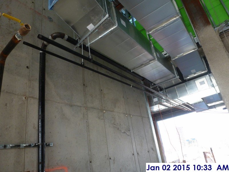 Installed piping at the 4th floor Facing West